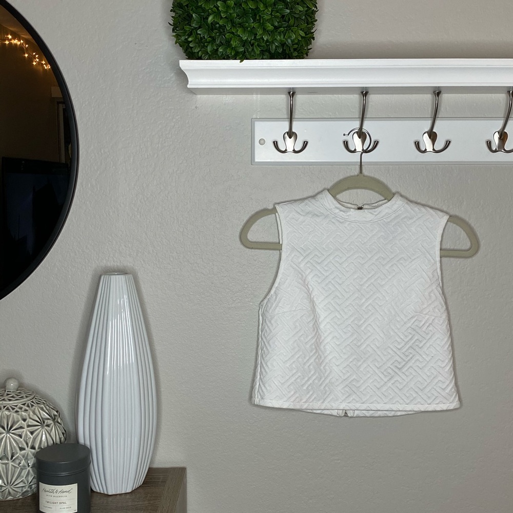 White Cropped Top